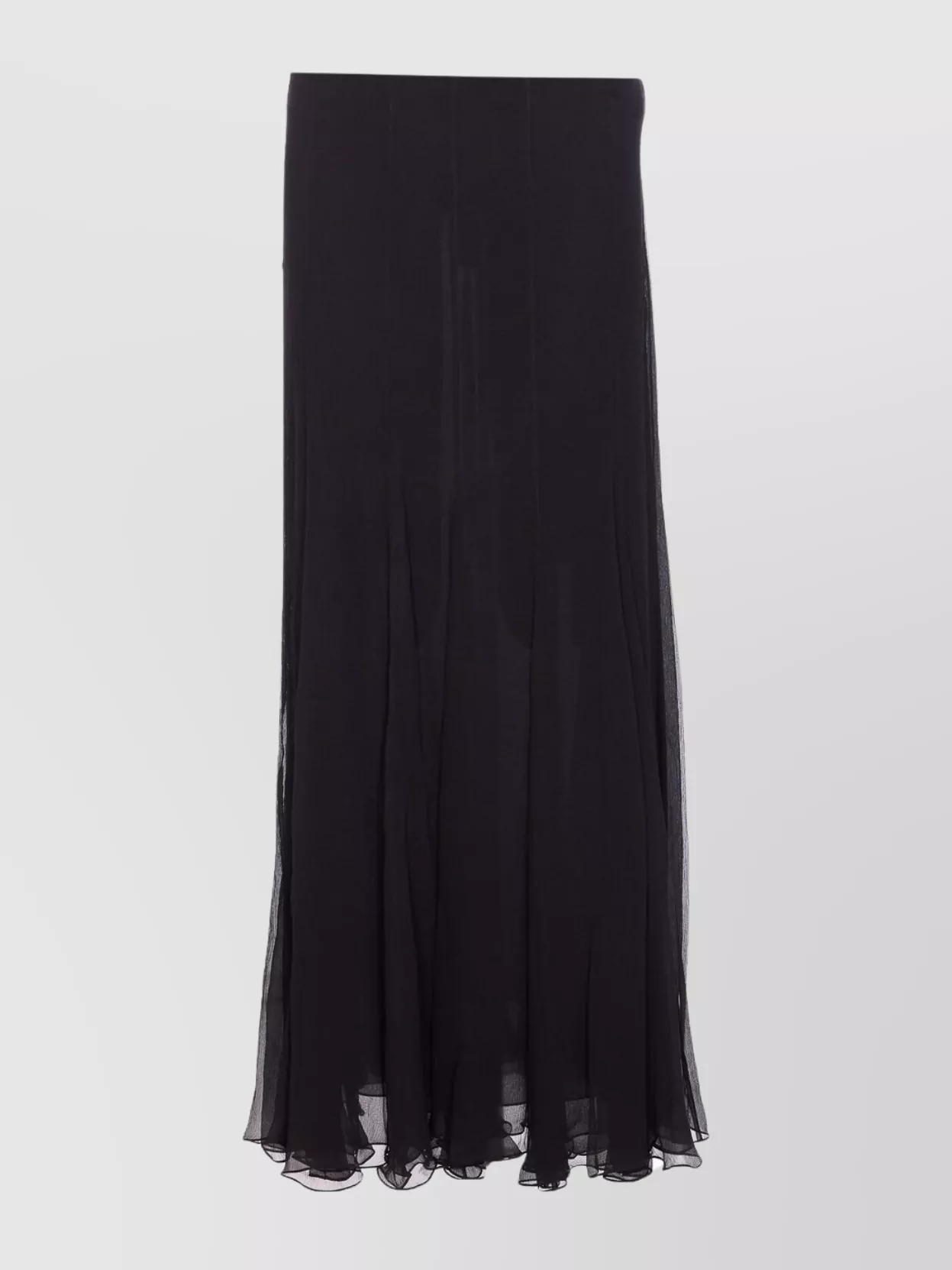 Chloé High Waist Flowy Skirt With Sheer Overlay