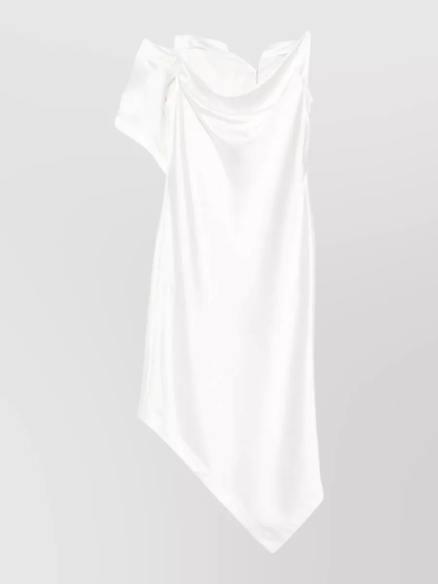 Iro Draped Asymmetric Cowl Neck Spaghetti Strap Midi Dress