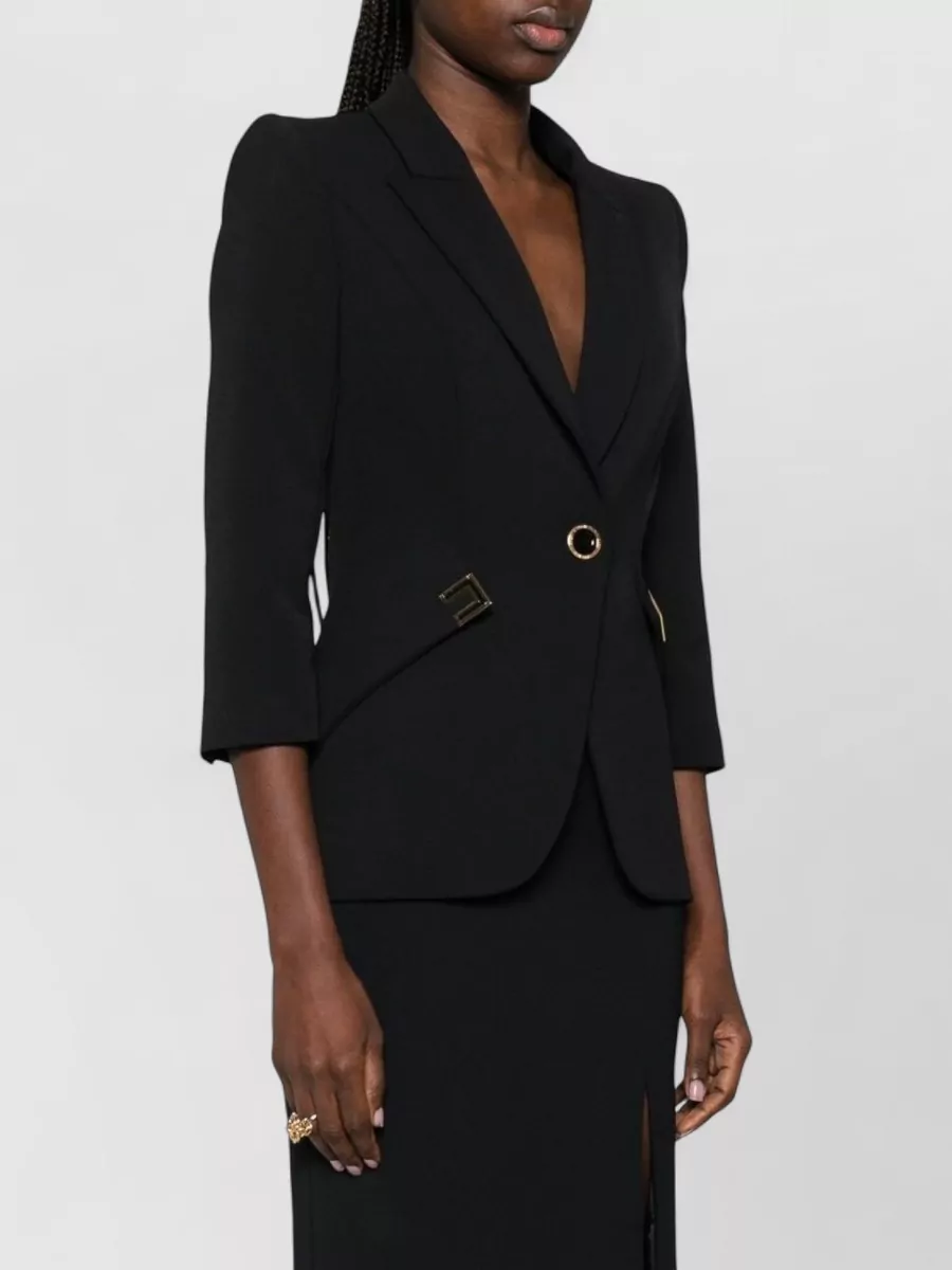 Elisabetta Franchi Single Breasted Blazer Jacket Structured Shoulders