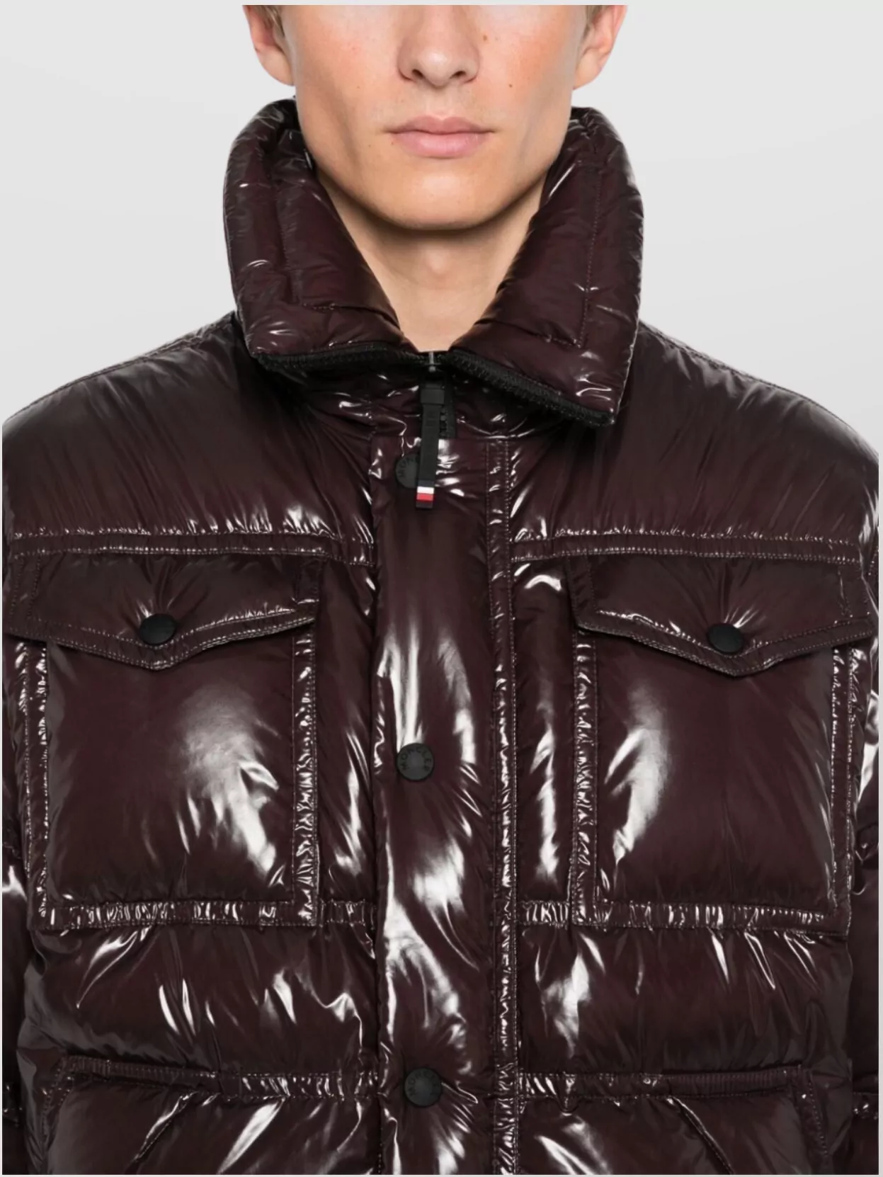 Moncler Glossy Finish Down Jacket With Quilted Design