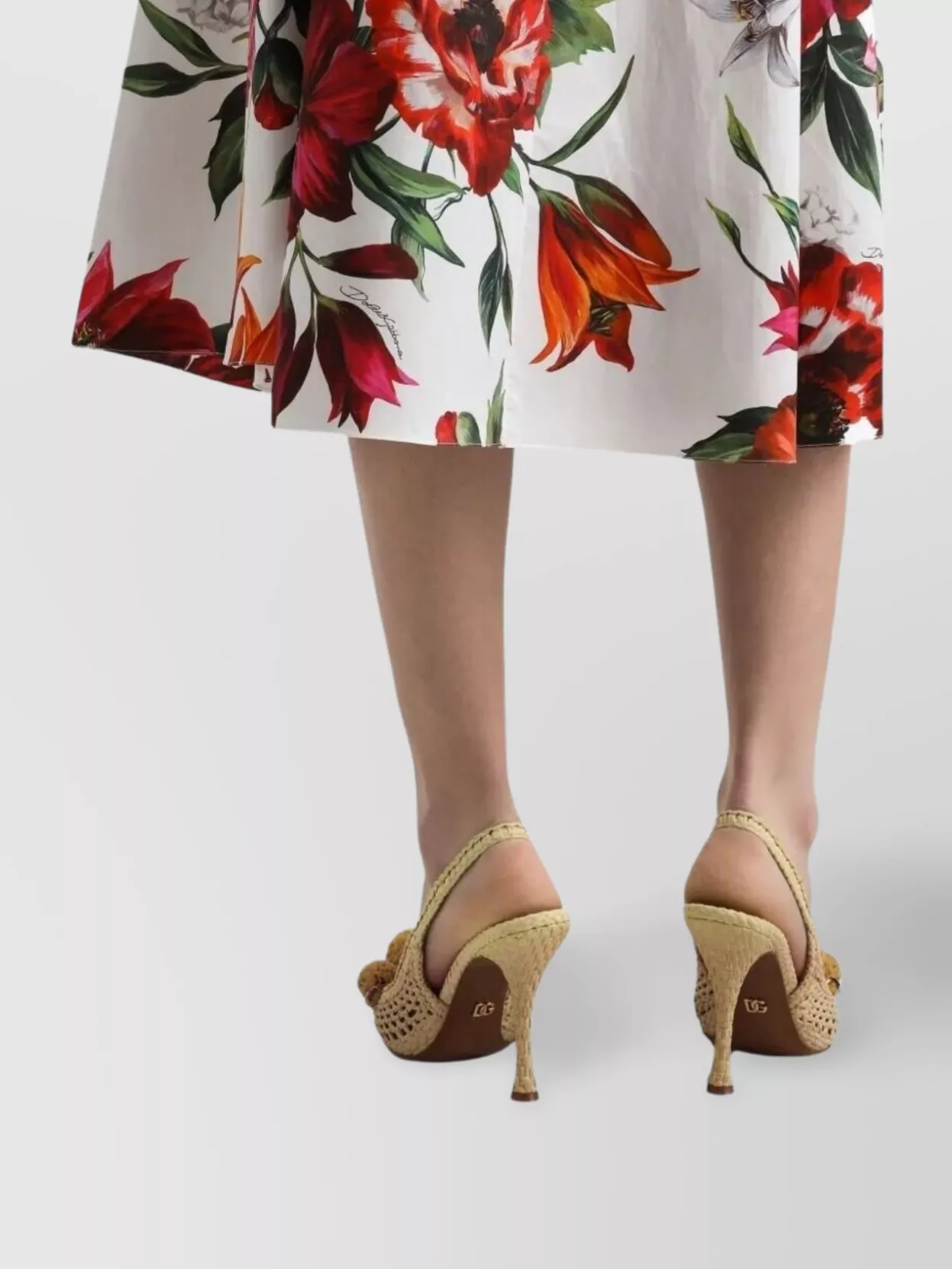 Dolce&Gabbana Floral Pleated Populin Skirt