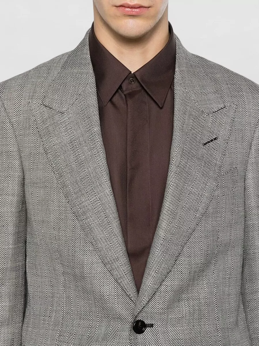 Tom Ford Herringbone Single-Breasted Blazer