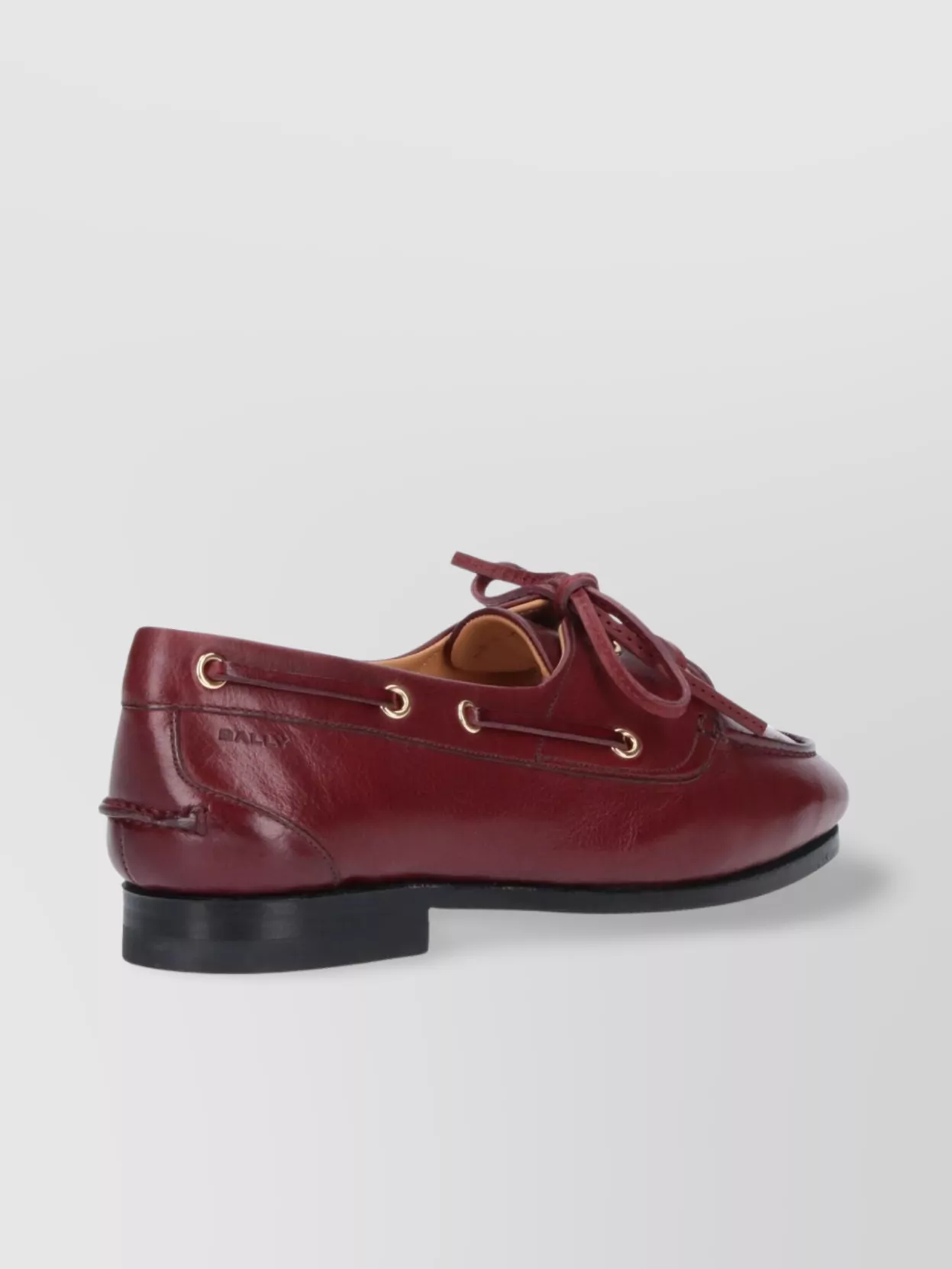 Bally Eyelet Leather Loafers Round Toe