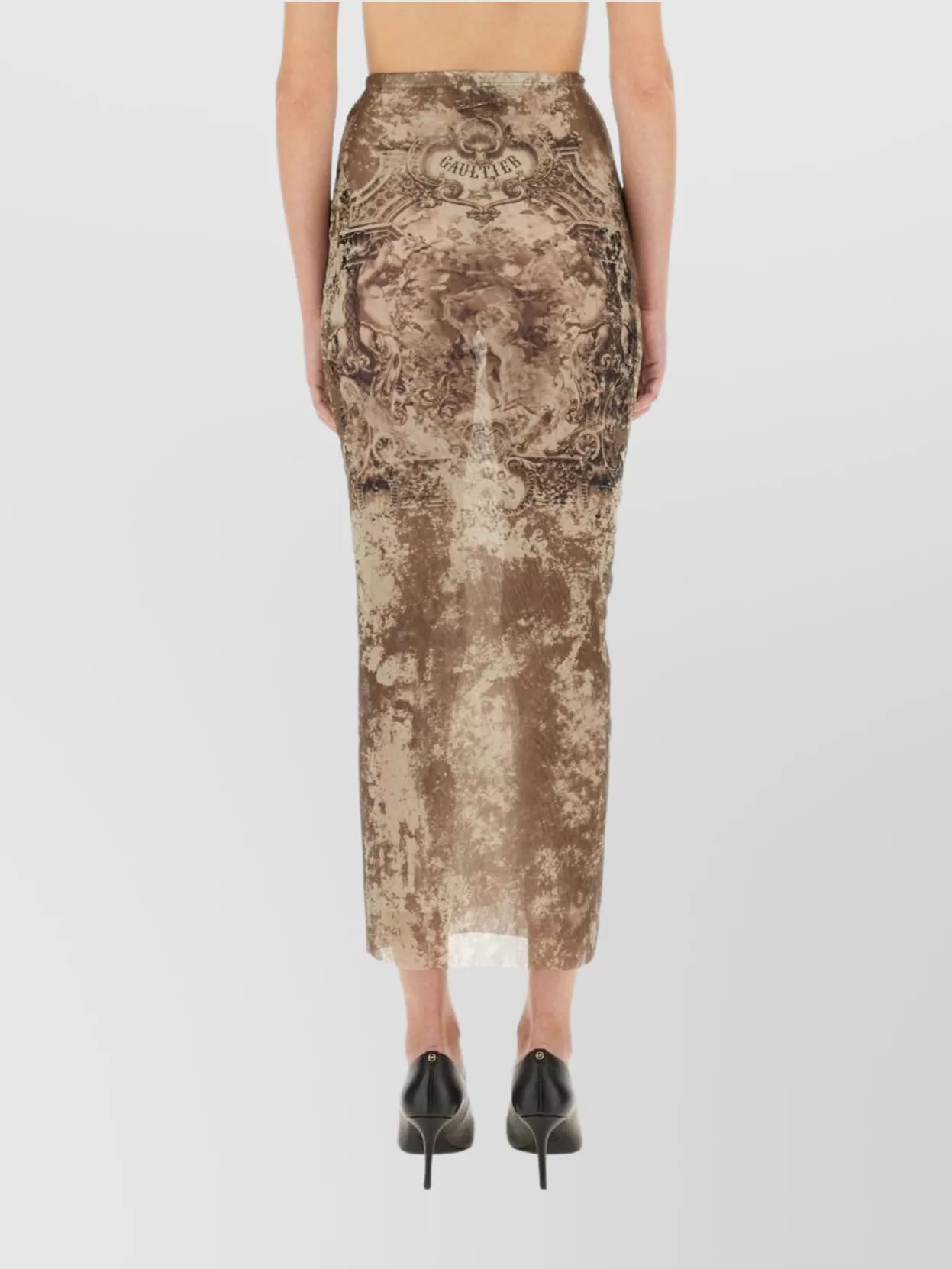 Jean Paul Gaultier Sheer Overlay Sleeveless Midi Skirt