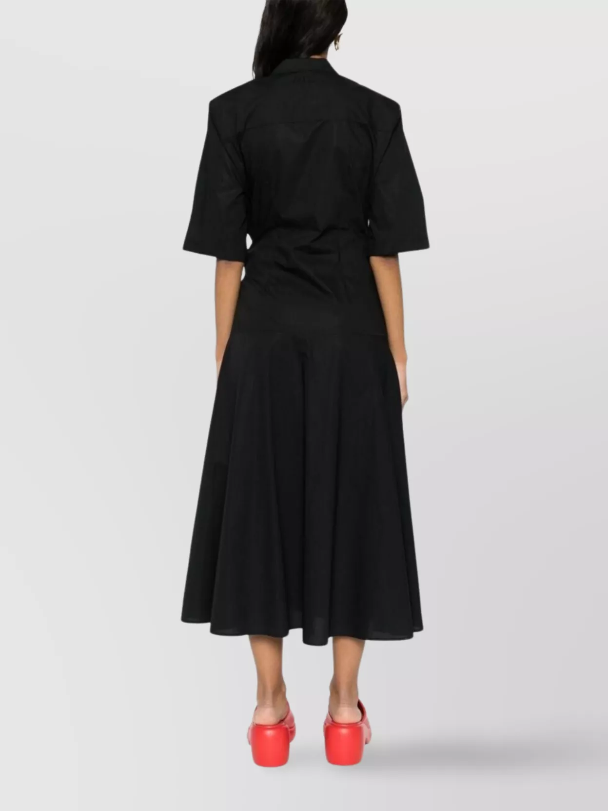 Msgm Midi Wrap Dress With Front Tie And Pockets