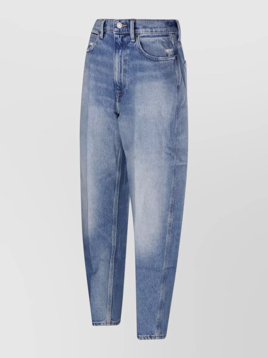 Ralph Lauren Straight Leg Denim Trousers Faded Wash In Blue