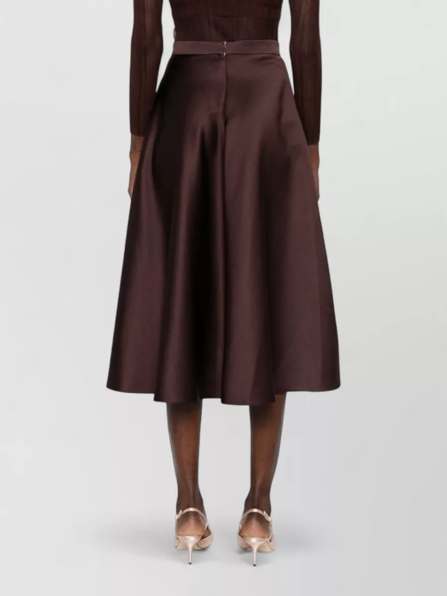 Elisabetta Franchi High Waist A Line Midi Skirt Belt
