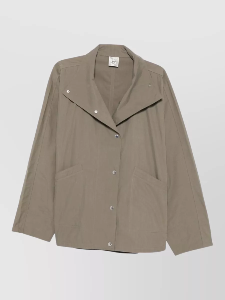 Totême Cotton blend oversized single-breasted jacket
