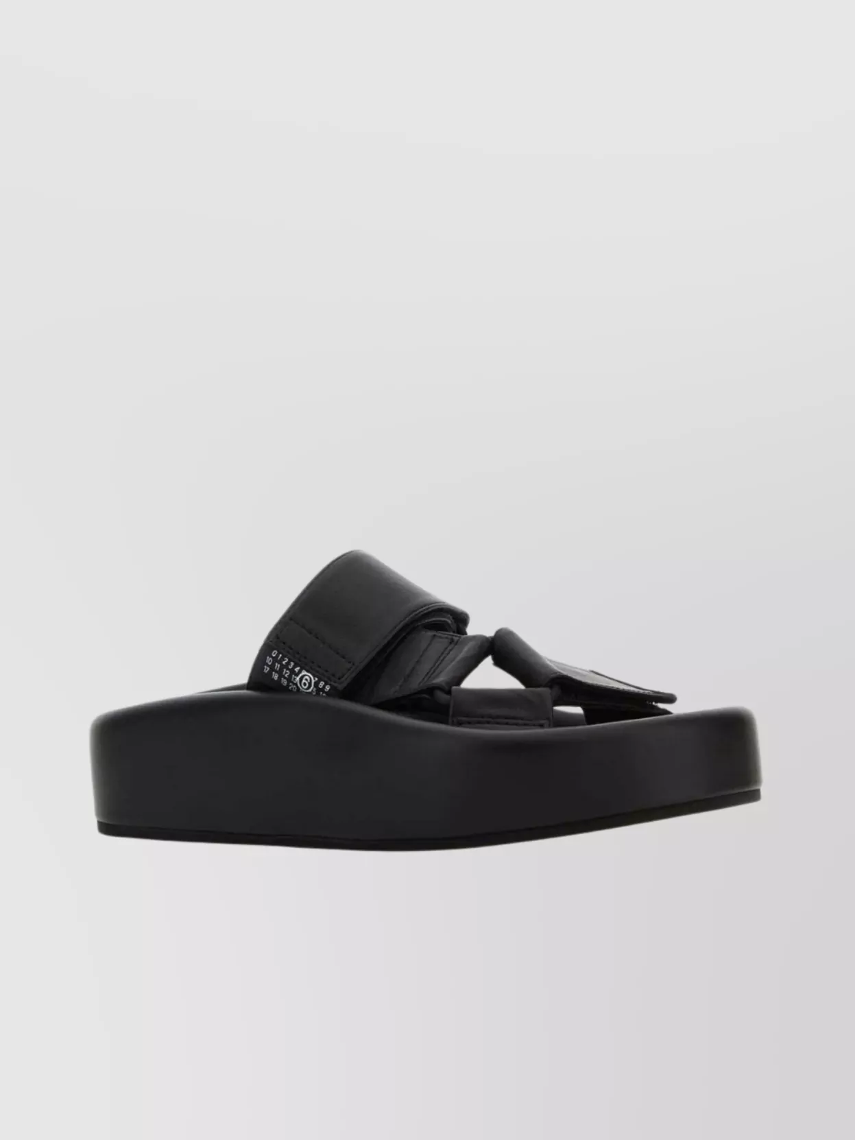 Shop Mm6 Maison Margiela Leather Sandals With Embellished Detail And Platform Sole