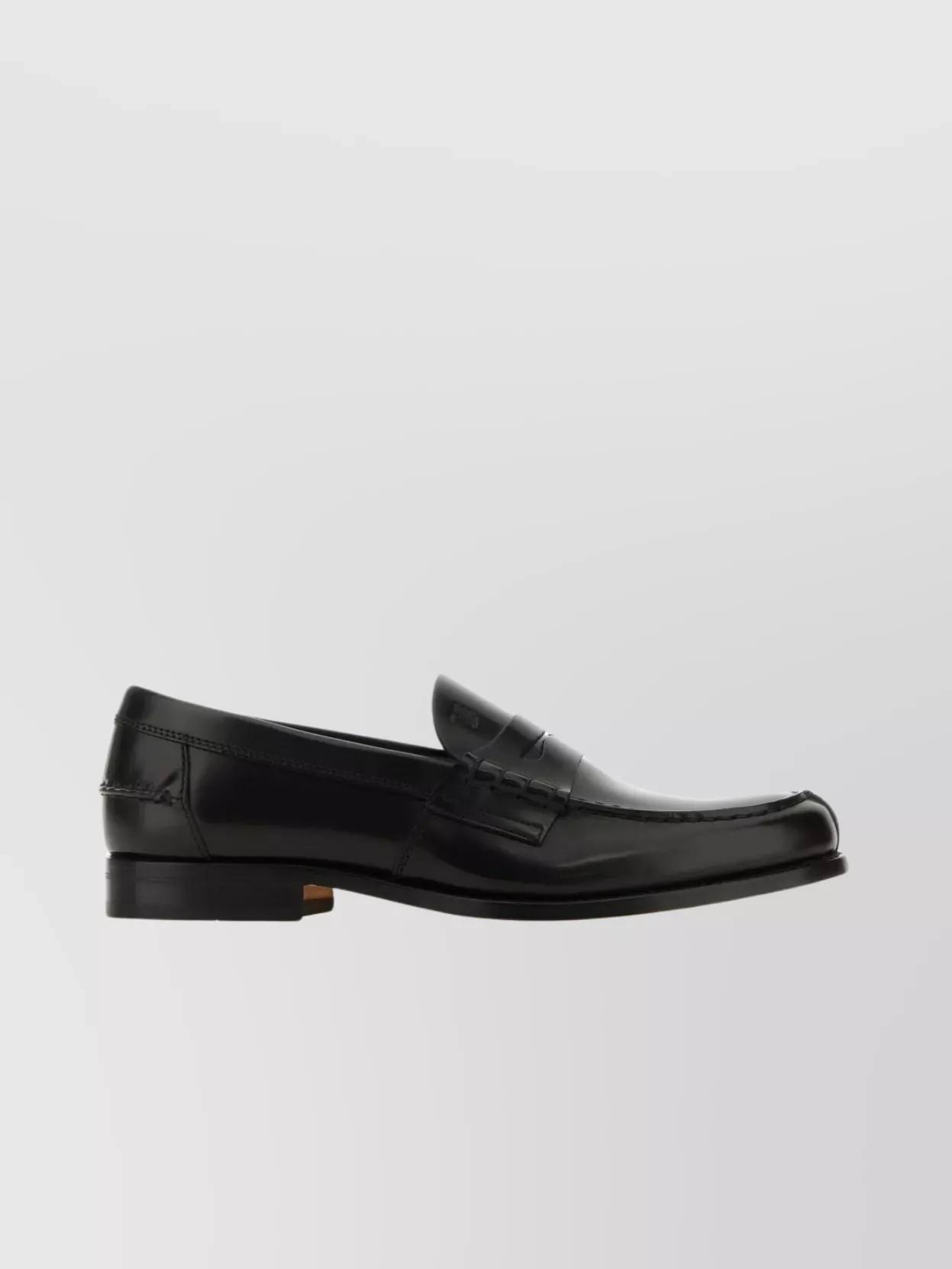 Shop Tod's Polished Leather Penny Loafers With Round Toe