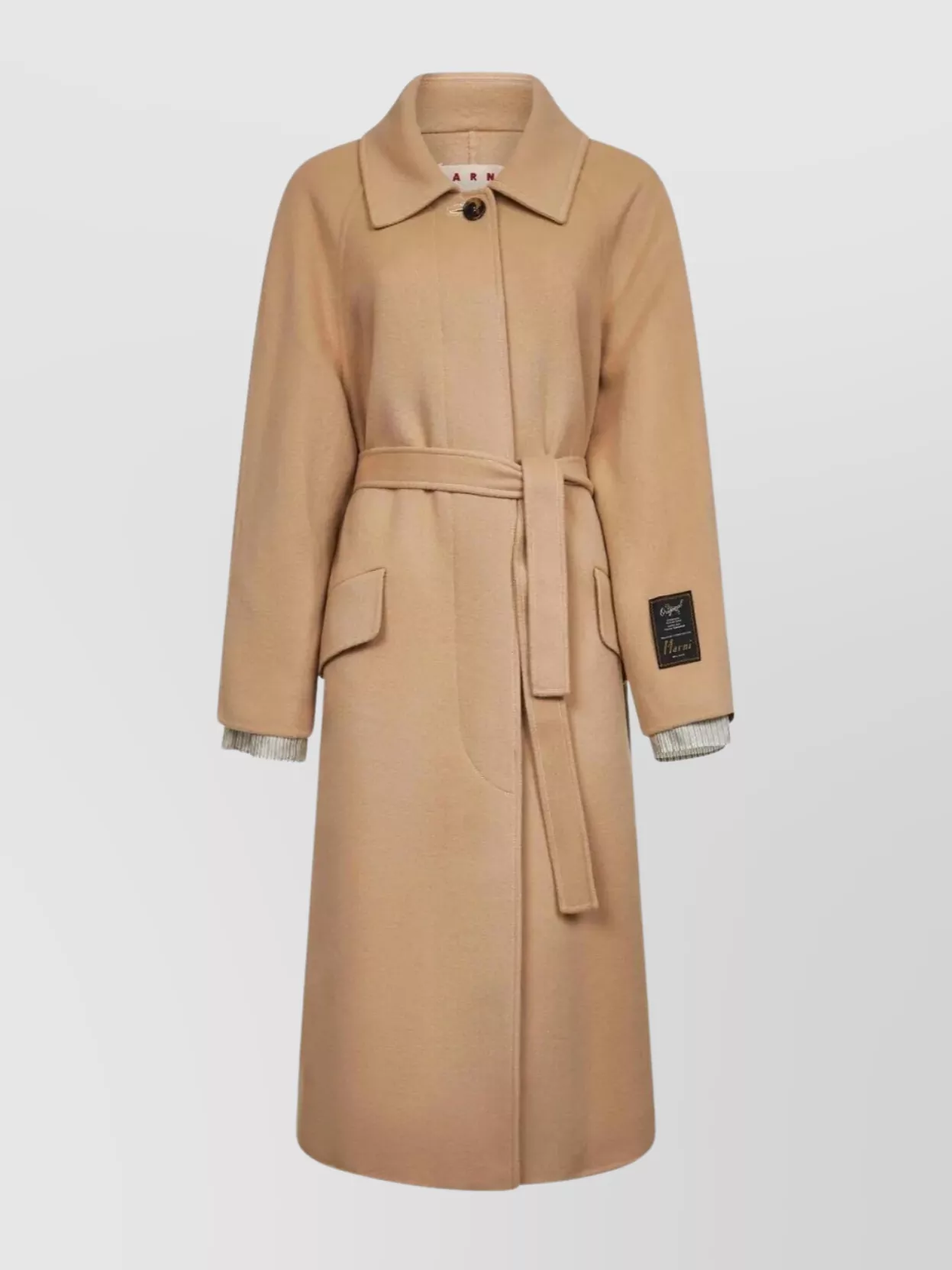 Marni Camel Virgin Wool And Cashmere Single-breasted Coat In Brown