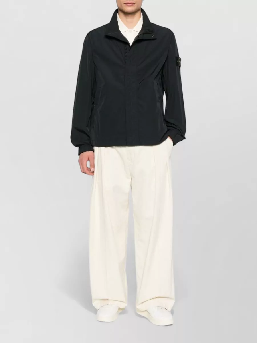 Stone Island High Neck Jacket Side Welt Pockets