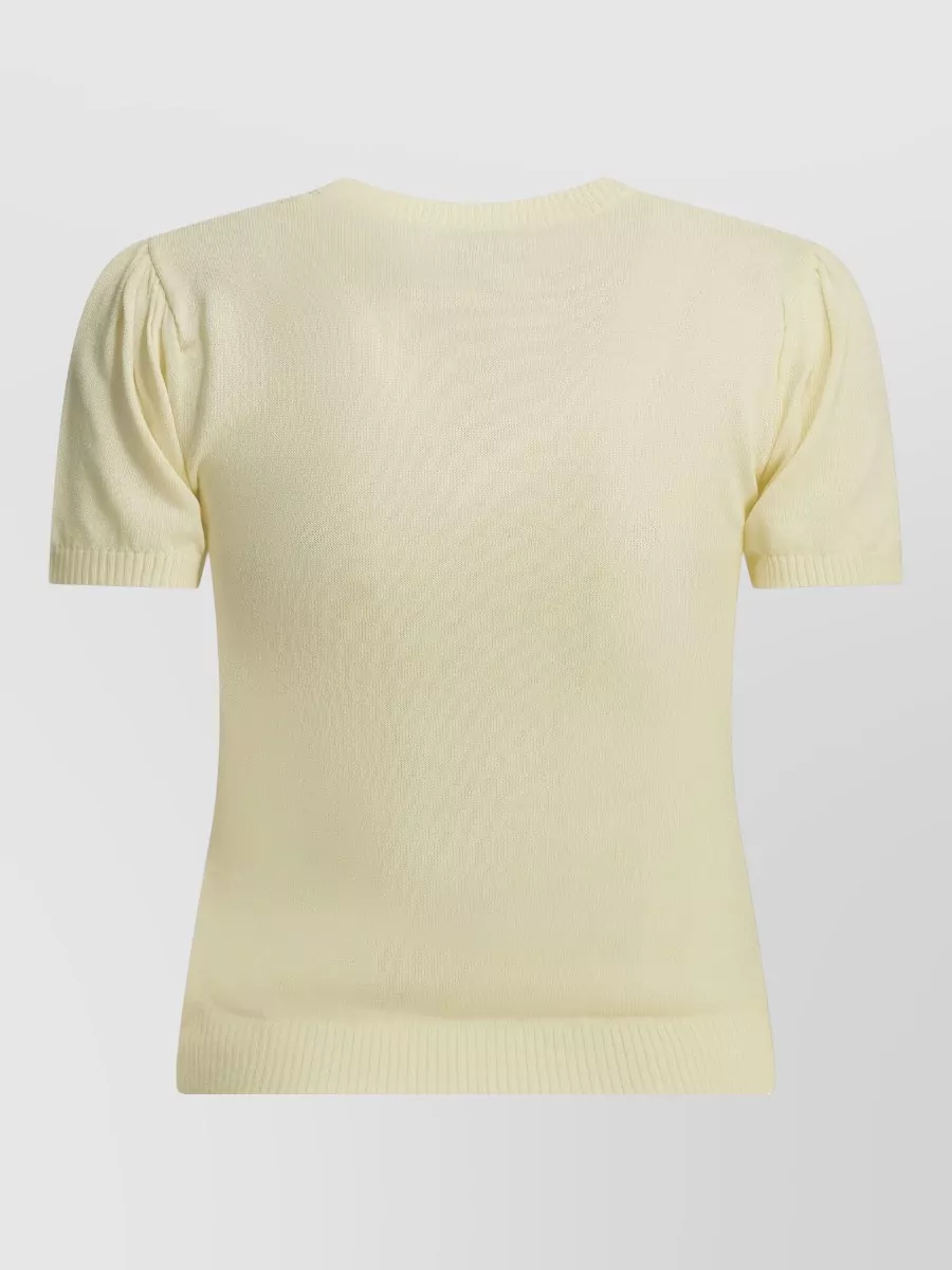 Ganni Organic Cotton Argyle Crewneck Sweater