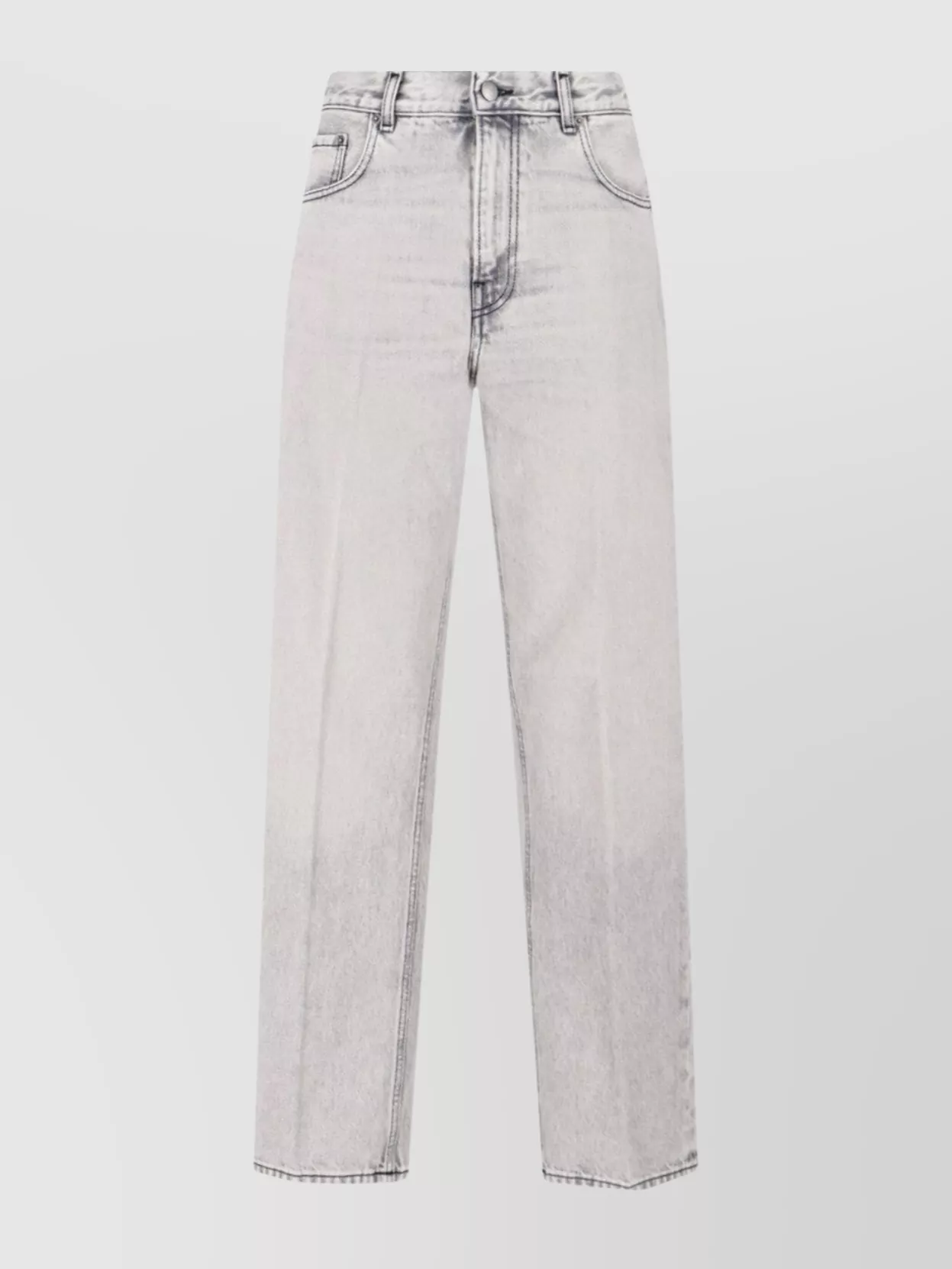 Haikure Mid-rise Regular Fit Straight Leg Trousers In Gray