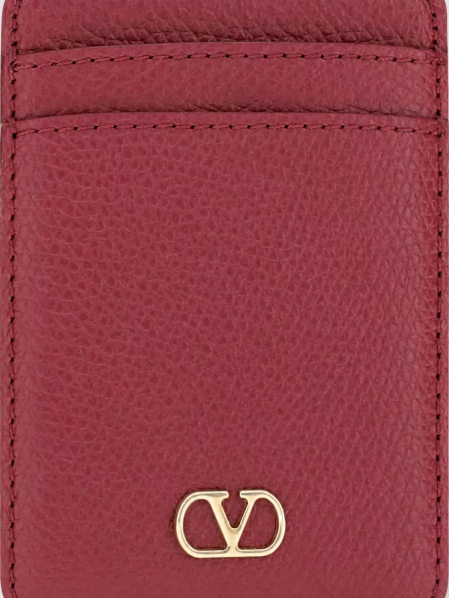 Valentino Garavani pebbled leather card case
