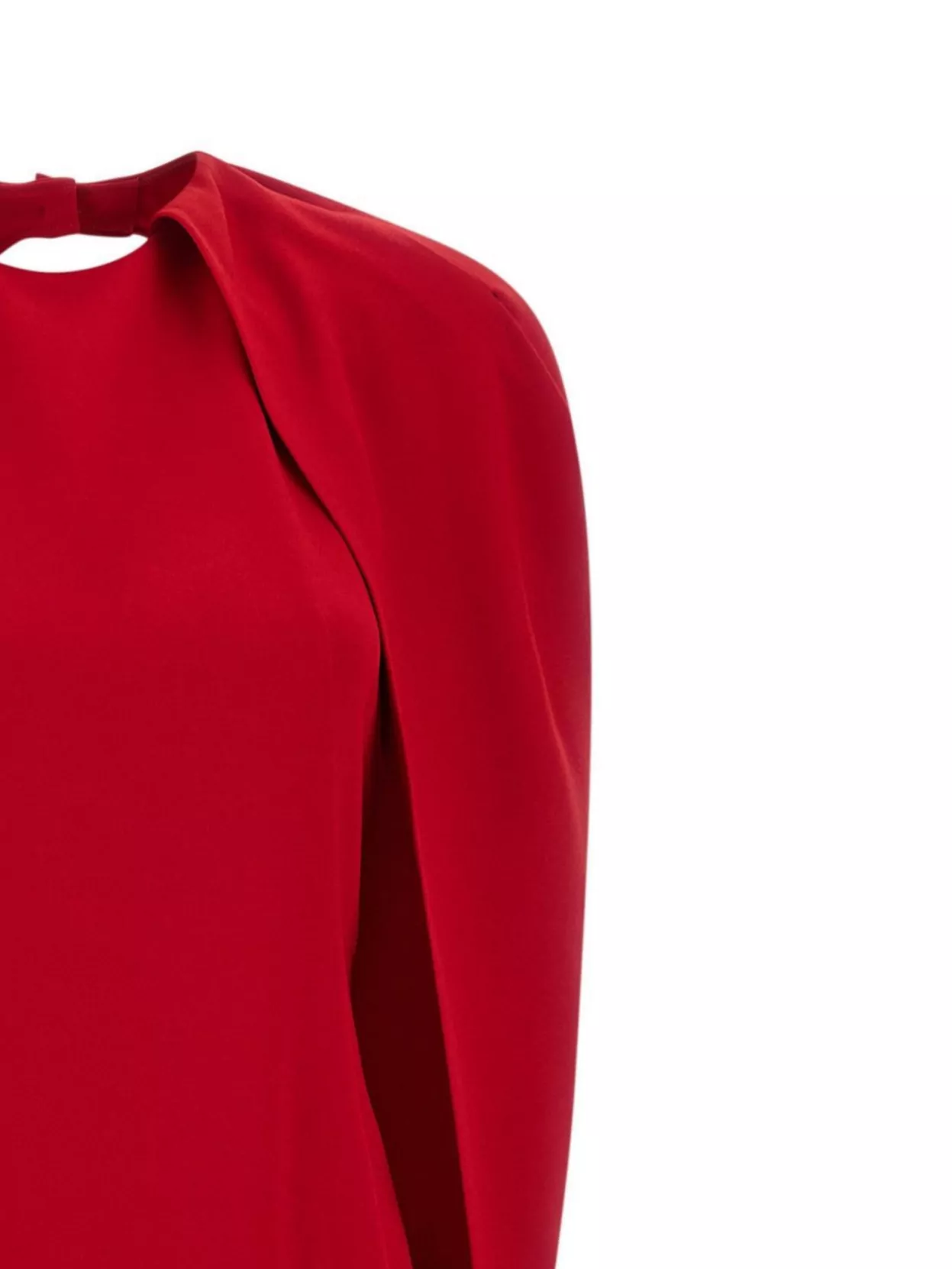 Alberta Ferretti Midi Dress With Cape And Back Slit