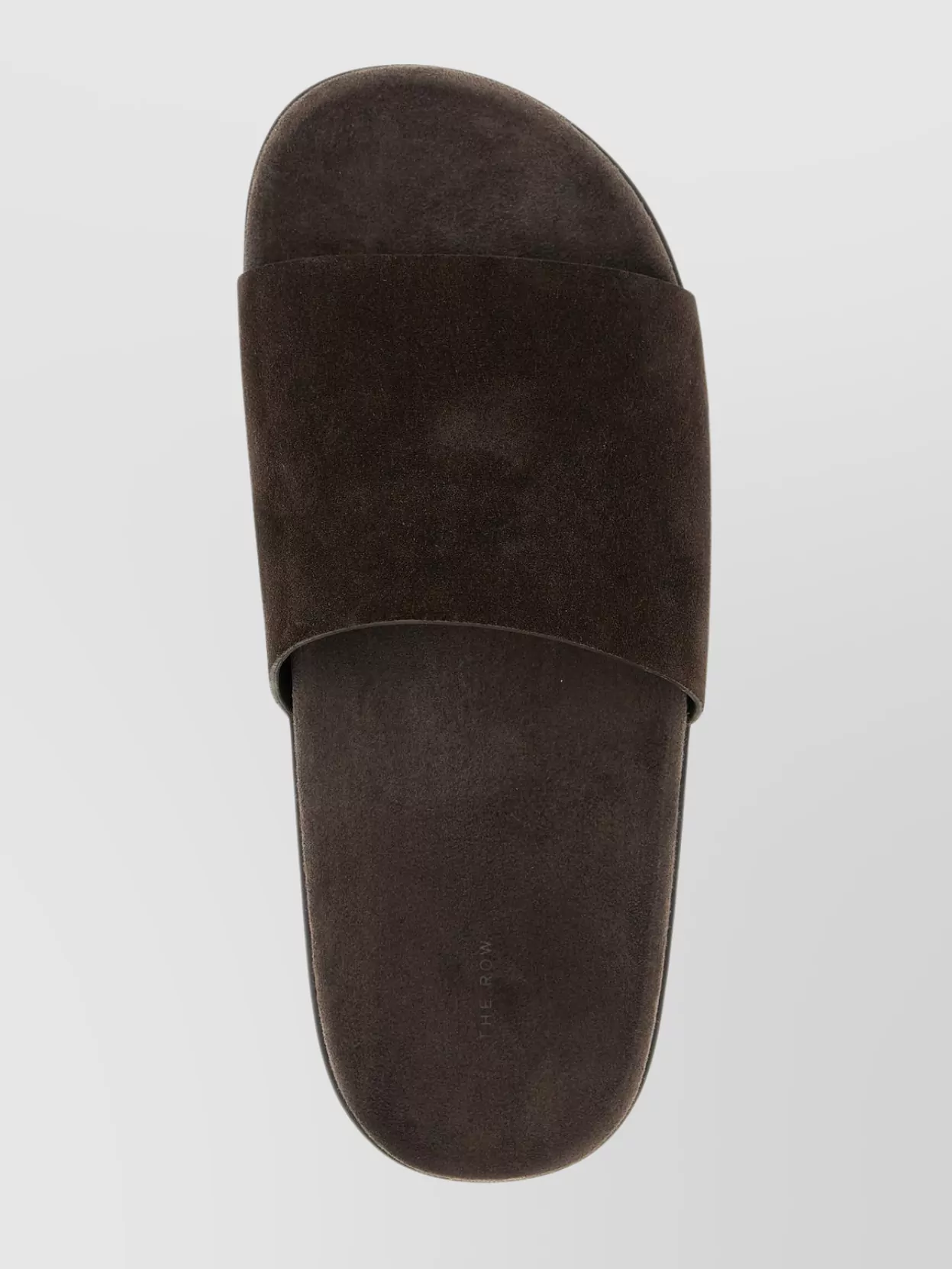 The Row Flat Sole Open Toe Suede Slides