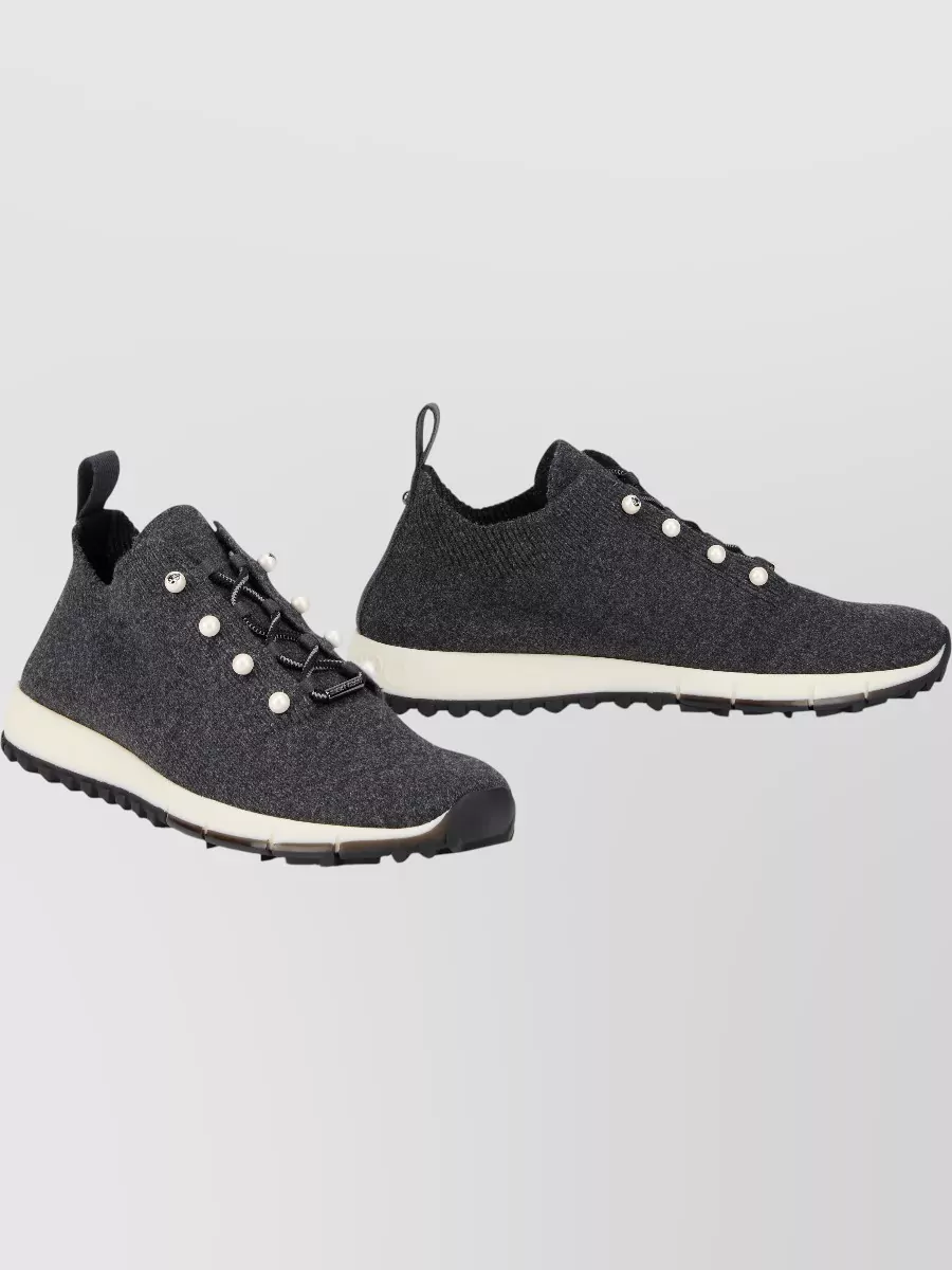 Jimmy Choo Cashmere Lace-Up Sneakers