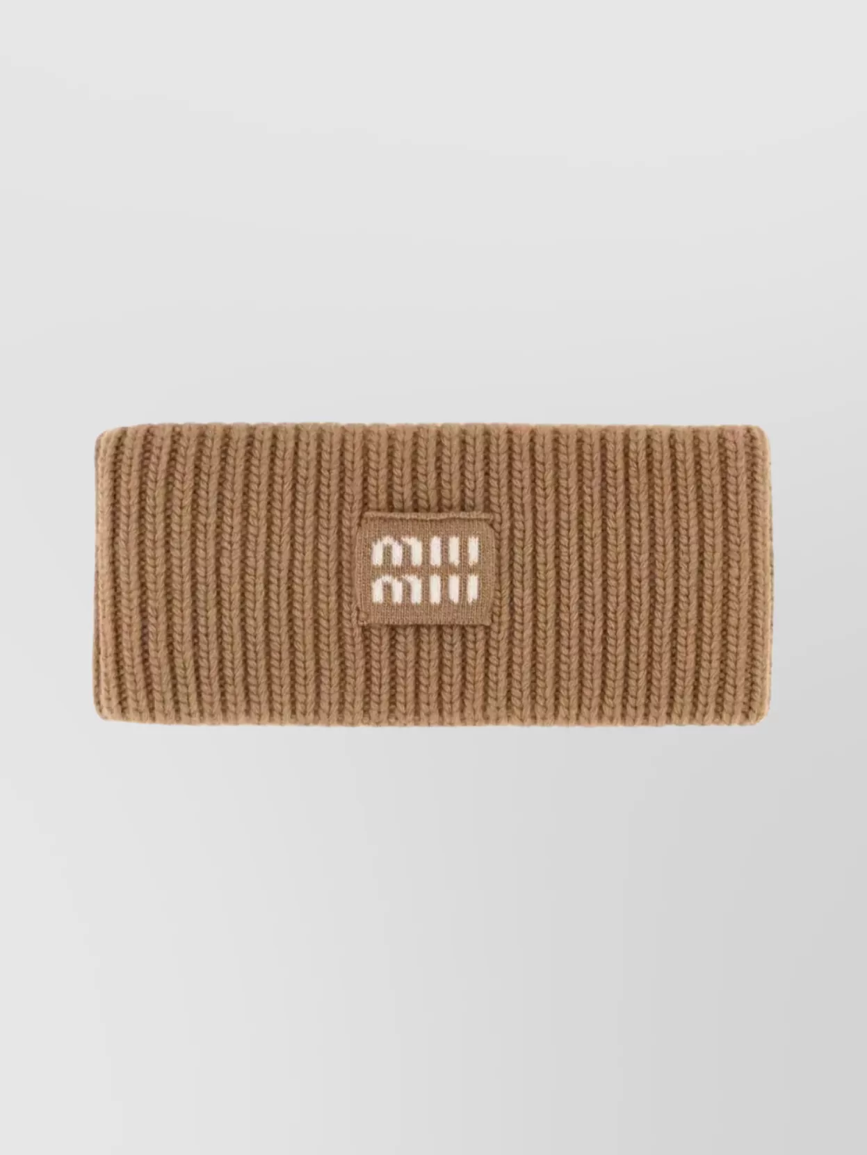 Miu Miu Cashmere Wool Ribbed Stretch Cap