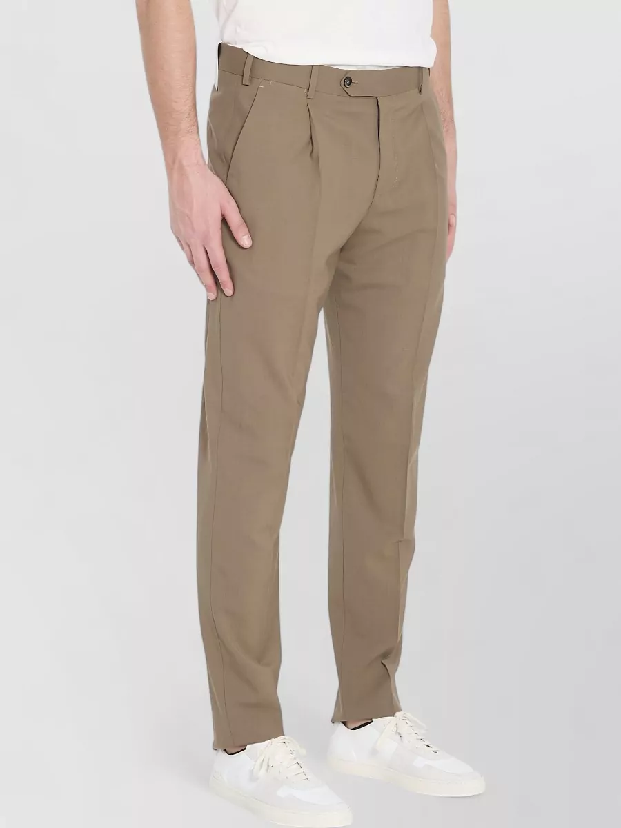 Pt Torino Virgin Wool Mid-Rise Straight-Leg Trousers