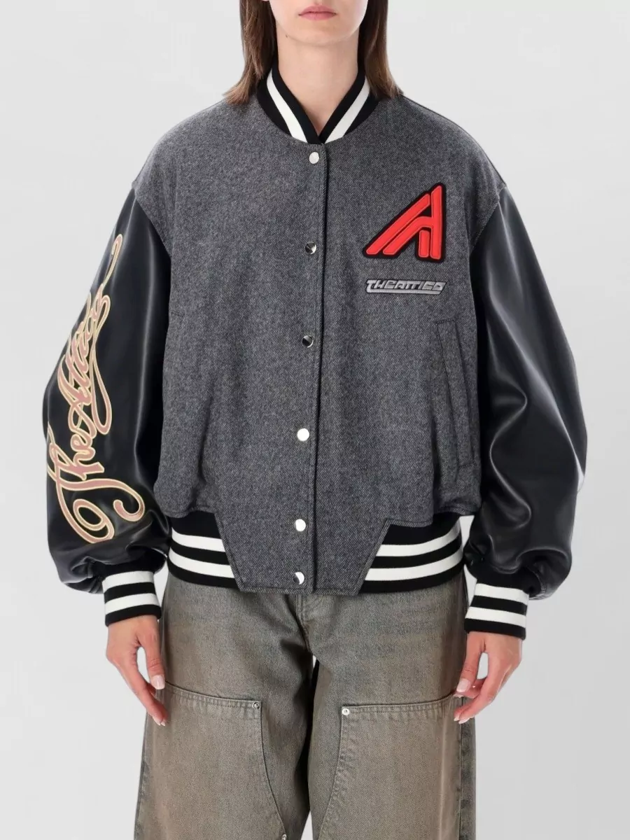 The Attico wool blend boxy bomber jacket