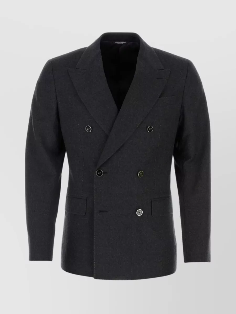 Shop Dolce & Gabbana Stretch Wool Blazer In Graphite In Grey
