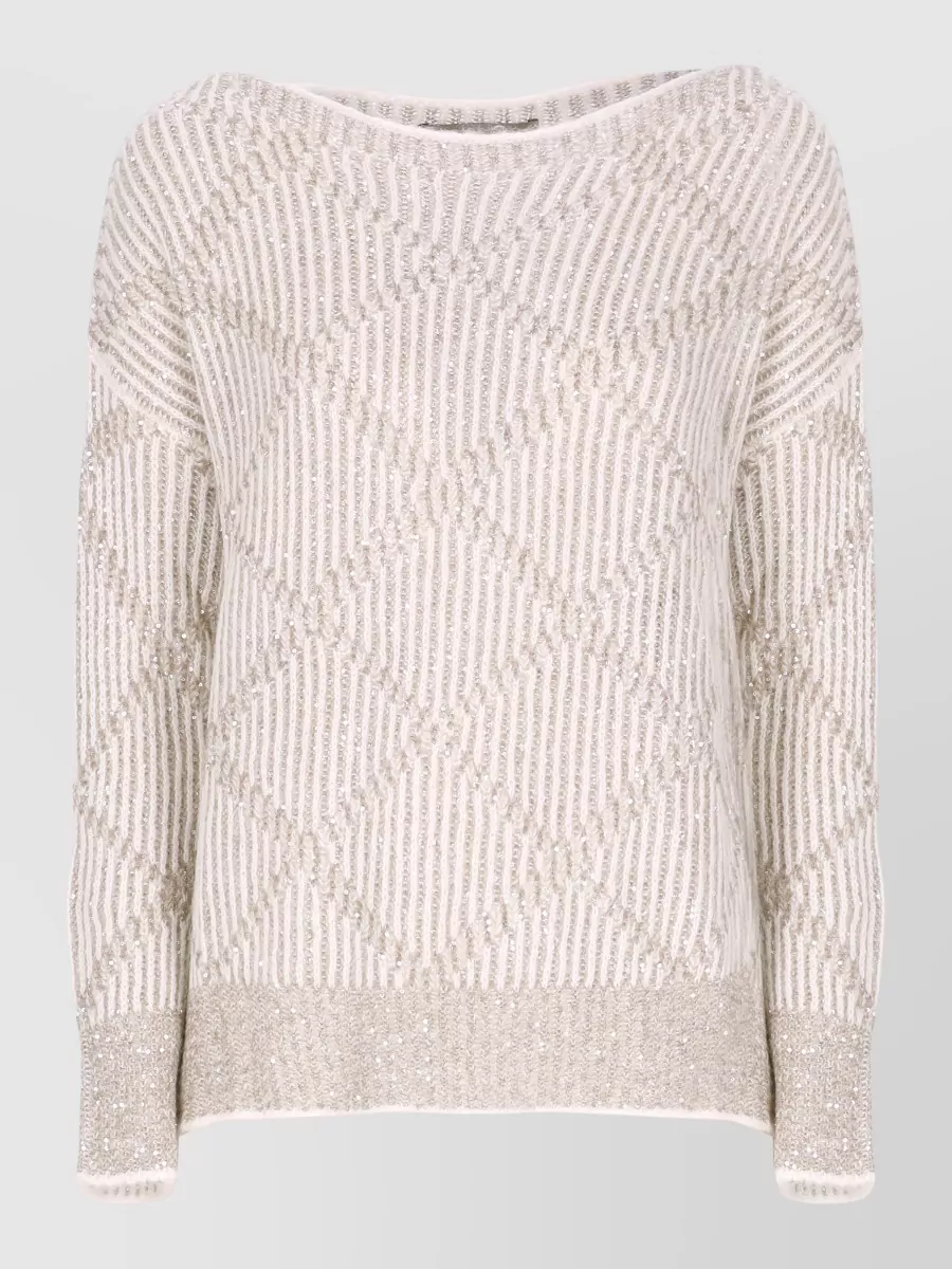 D.exterior Crewneck Long-Sleeve Sweater