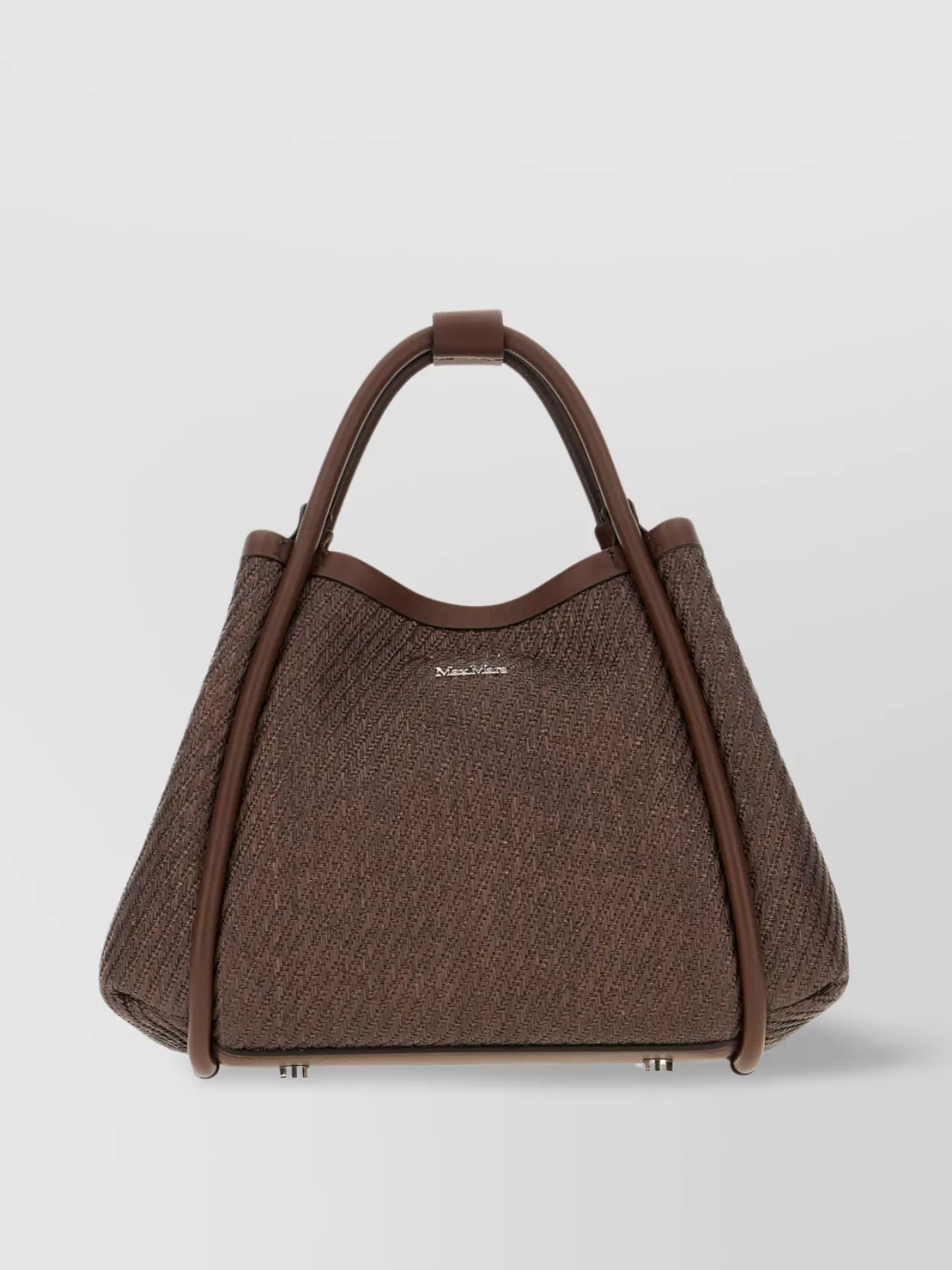 Max Mara Small Marine Tote Bag In Chocolate Fabric
