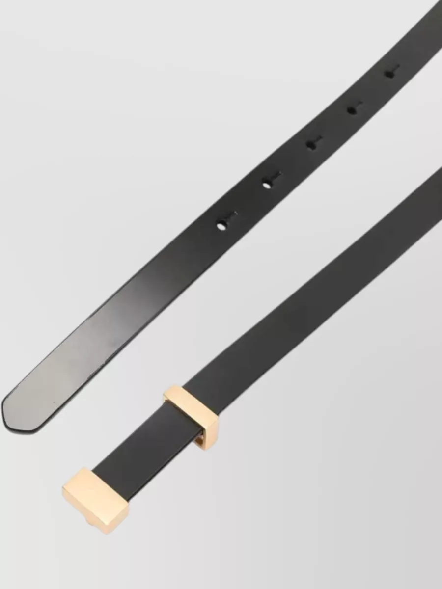 Lardini Leather Belt Adjustable Length Gold Tone Hardware