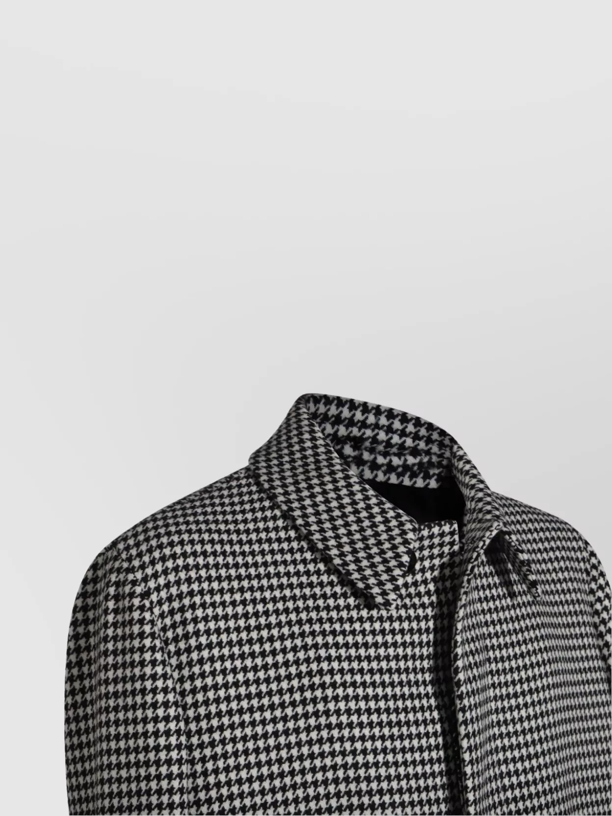 Lardini Houndstooth Pattern Long Sleeves Side Pockets Coat In Black