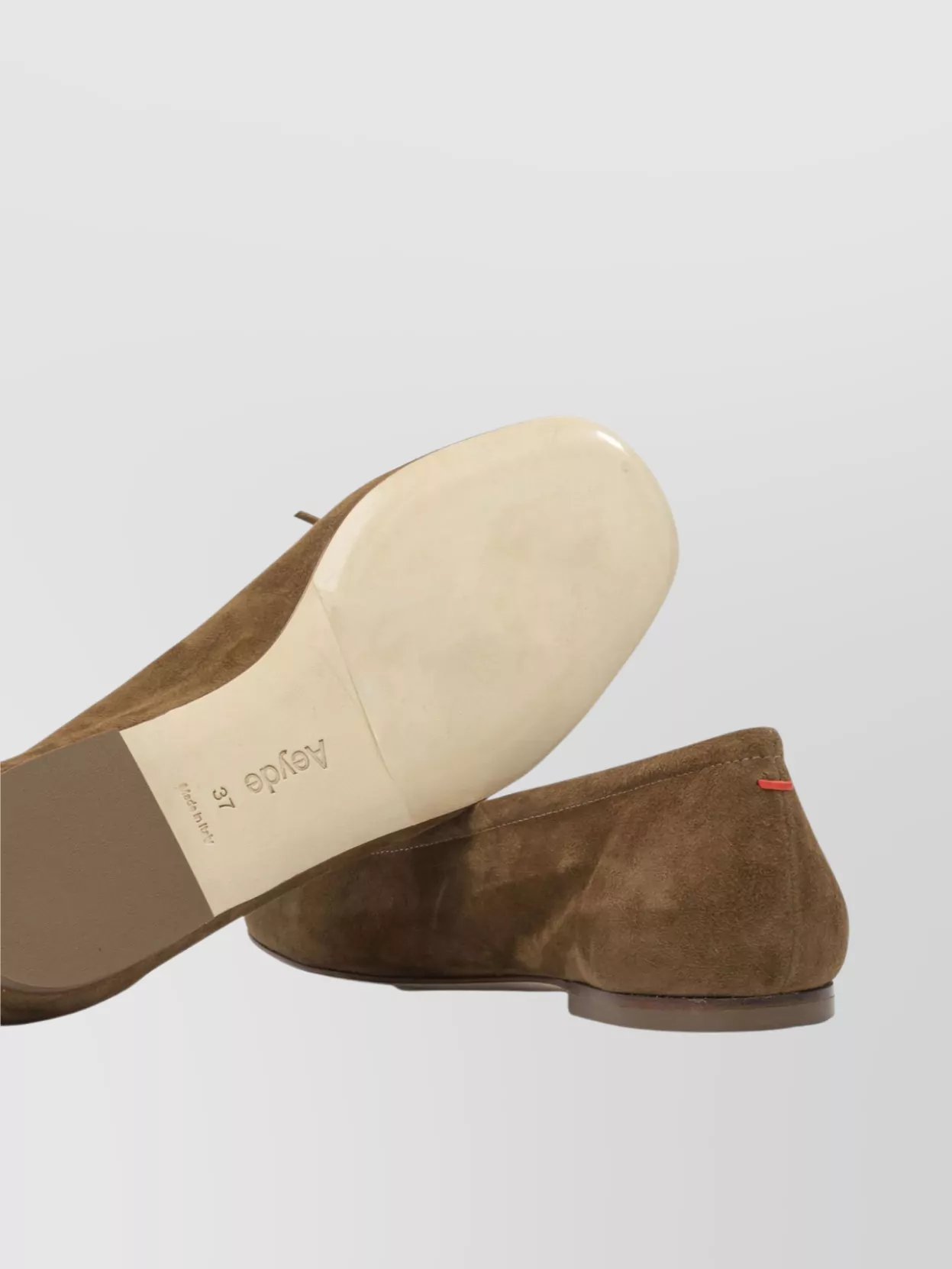 Aeyde Bow Detail Suede Finish Flat Sole Ballerinas