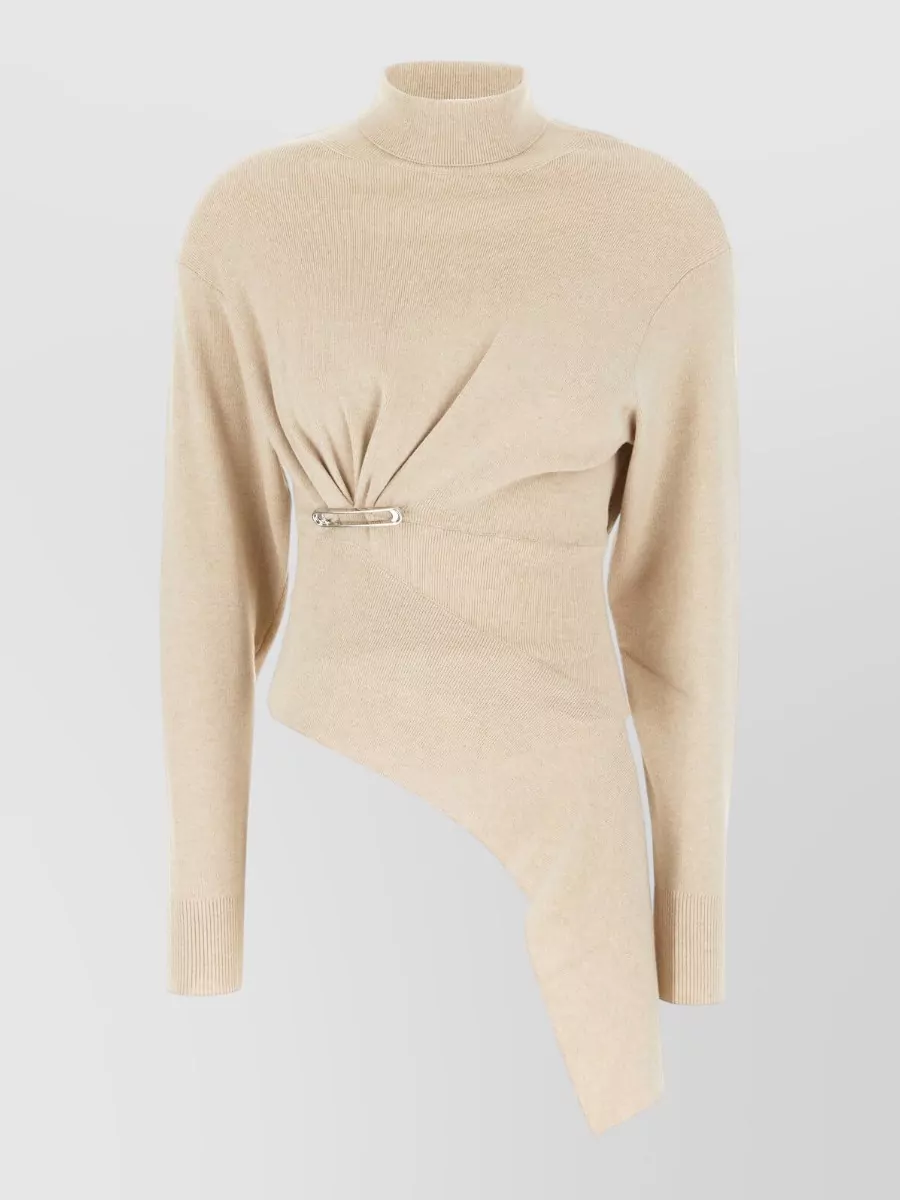 Lanvin wool cashmere ribbed high neck sweater