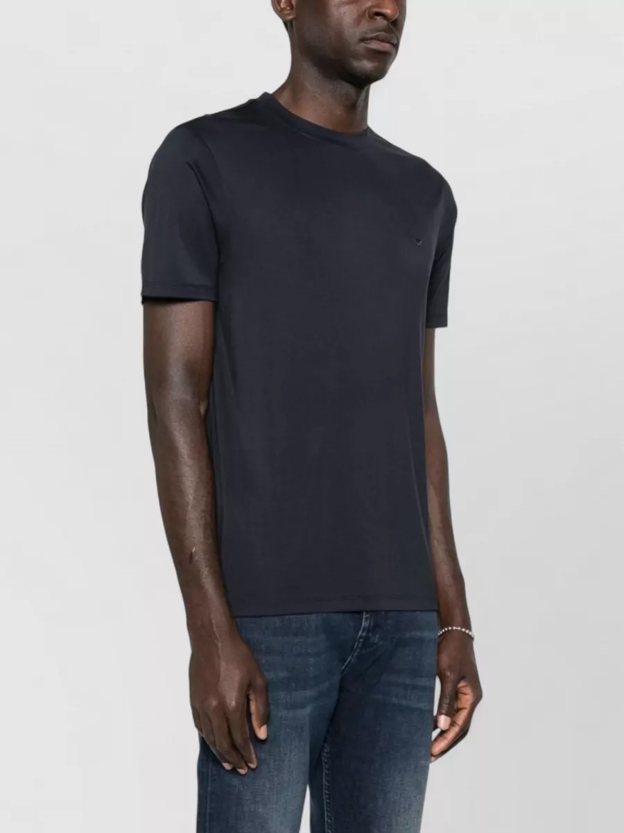 Emporio Armani Silk-Blend Logo-Detail Short-Sleeve T-Shirt