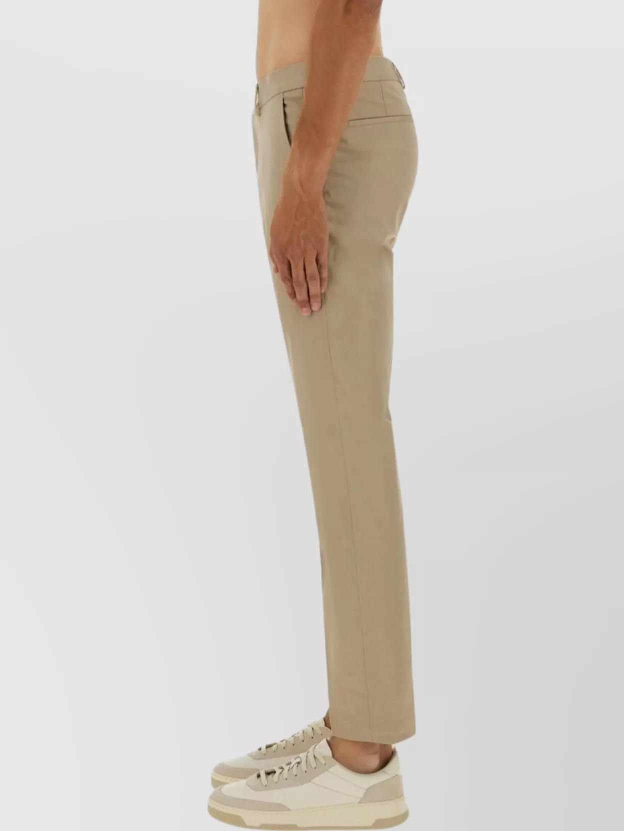 Hugo Boss Tailored Trousers With Pockets And Belt Loops In Gray