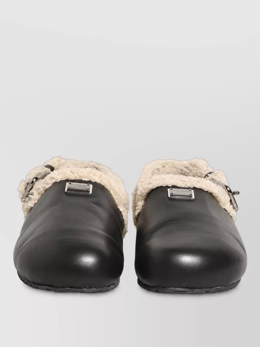 Dolce&Gabbana shearling slides