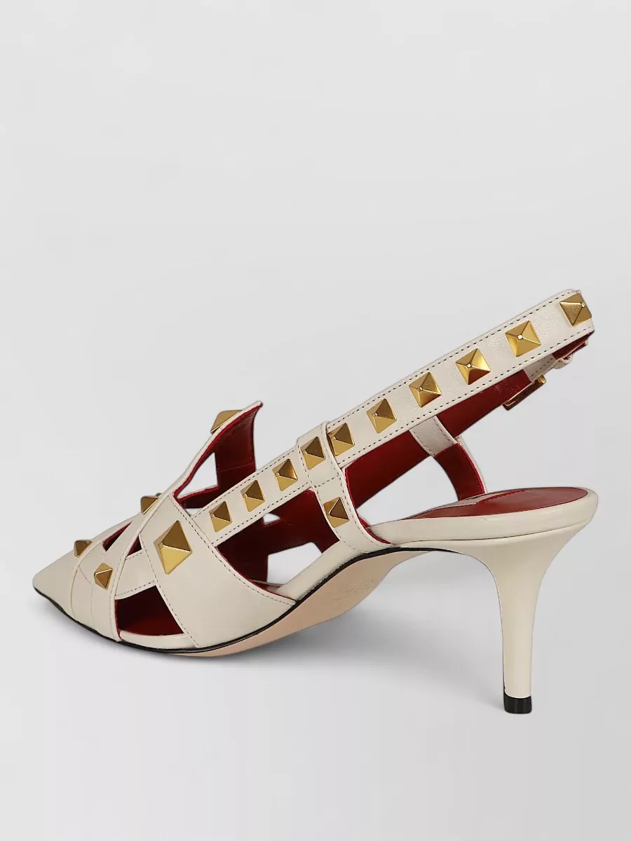 Valentino Garavani Leather Studded Slingback Sandals