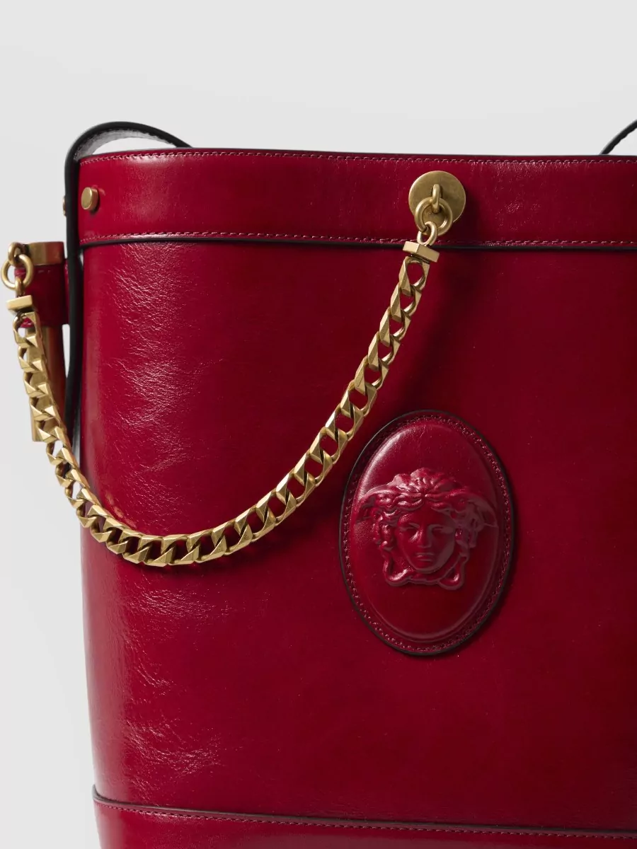 Versace La Medusa Leather Bucket Bag