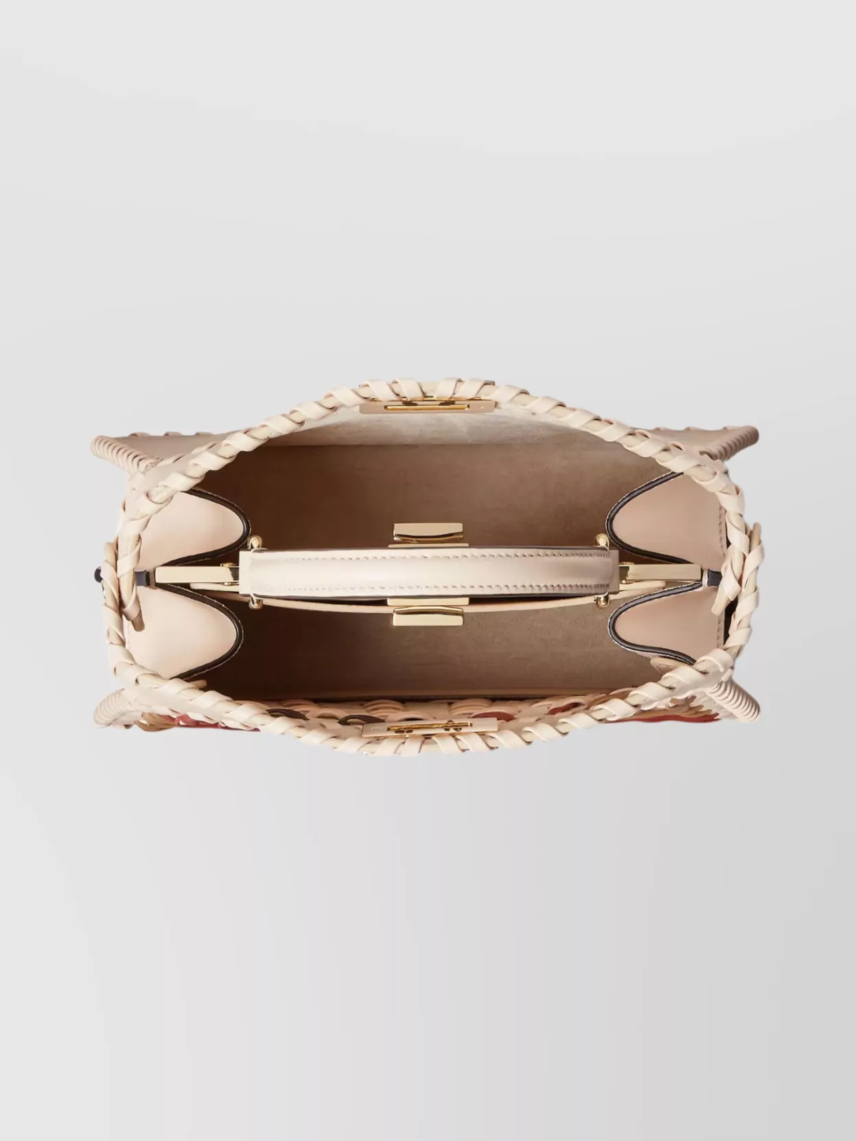 Fendi Woven Clutch Bag Adjustable Strap Top Handle