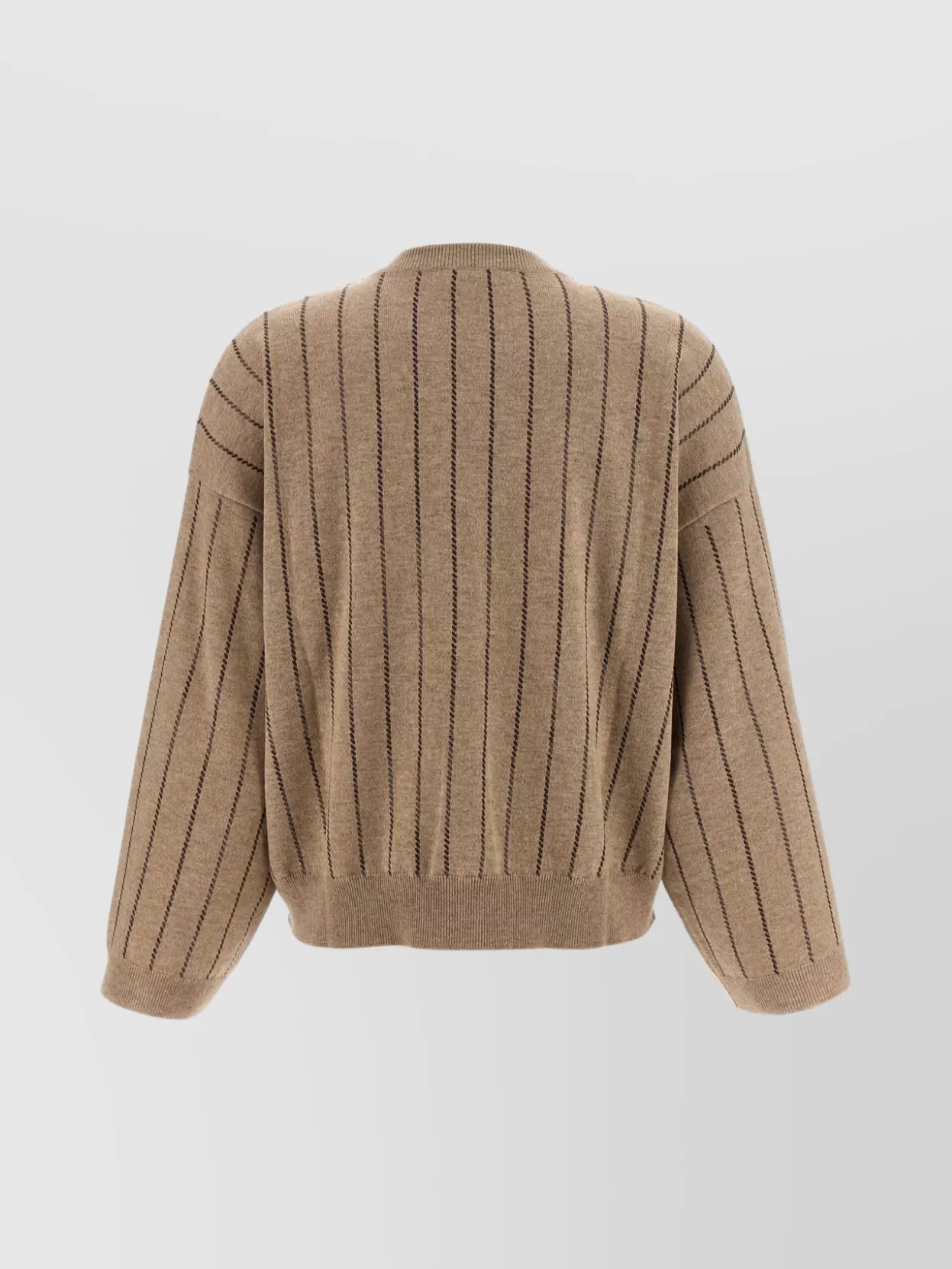 Brunello Cucinelli Sequin Cashmere Sweater Sweaters And Cardigans Beige In Brown