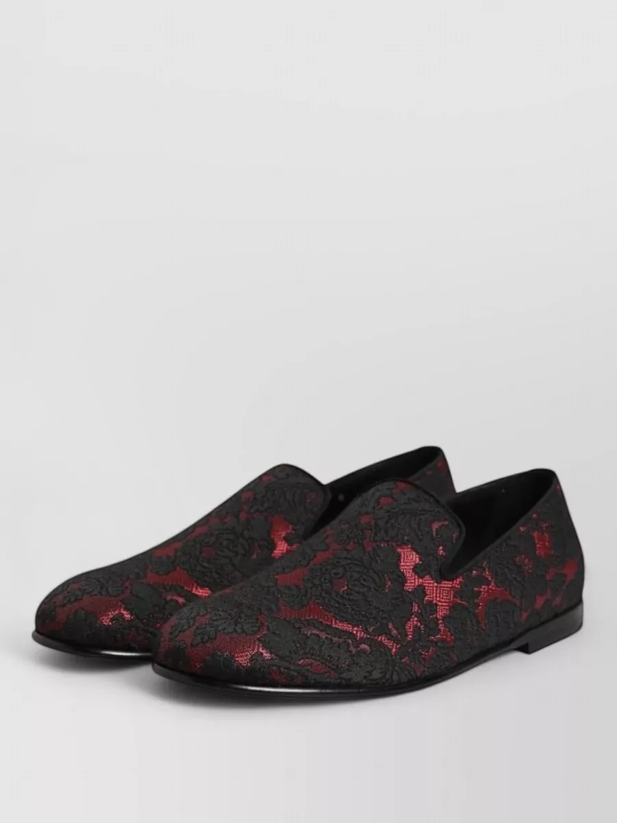 Dolce&Gabbana Leather Jacquard Slippers