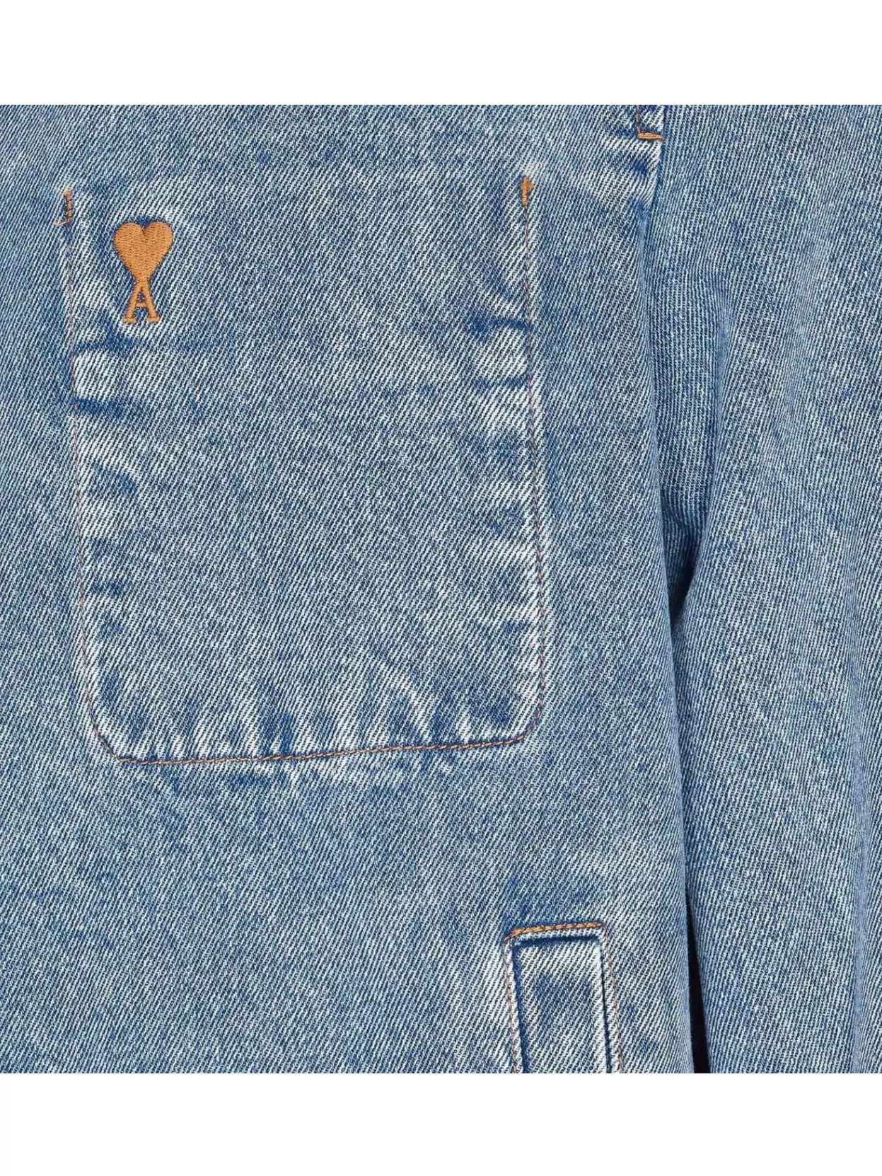Ami Alexandre Mattiussi Denim Jacket With Long Sleeves And Pockets In Blue