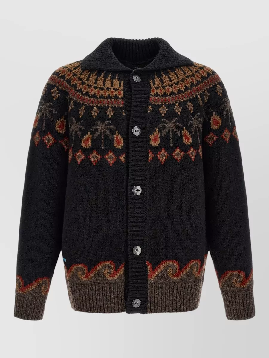 Alanui wool fair isle cardigan