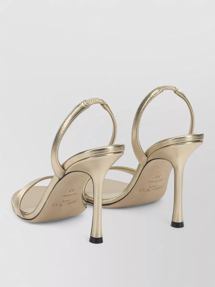 Jimmy Choo Jenn 100Mm Metallic Open Toe Stiletto Sandals