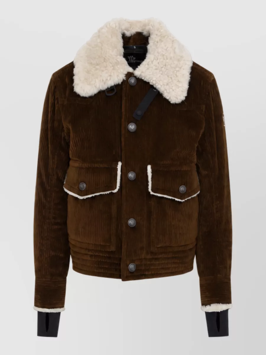 Moncler Grenoble corduroy down bomber jacket