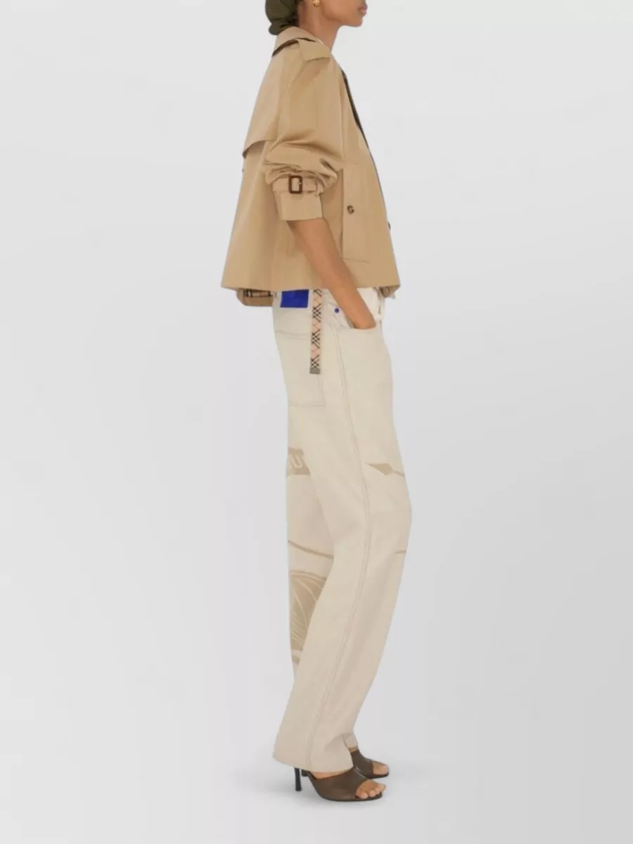Burberry Cotton Double-Breasted Cropped Trench Coat