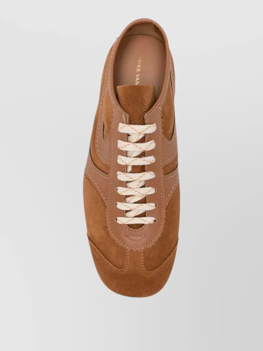 Dries Van Noten Suede Low-Top Lace-Up Sneakers
