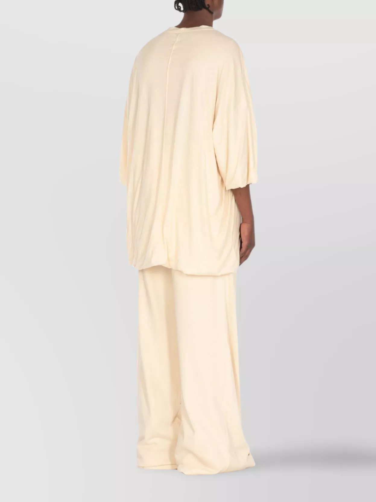 Rick Owens Drkshdw Asymmetrical Hem Short Sleeves In Neutral