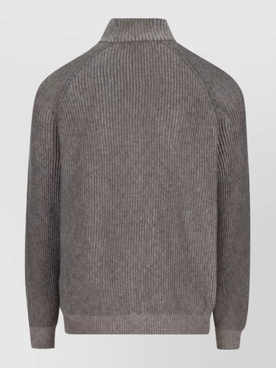 Brunello Cucinelli Cashmere English-Knit High-Neck Zip Cardigan
