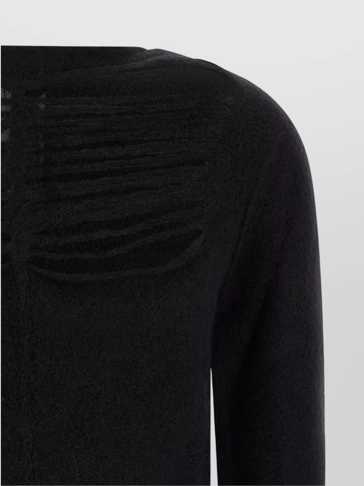 Rick Owens Ribbed-panel Long-sleeve Sweater In Black