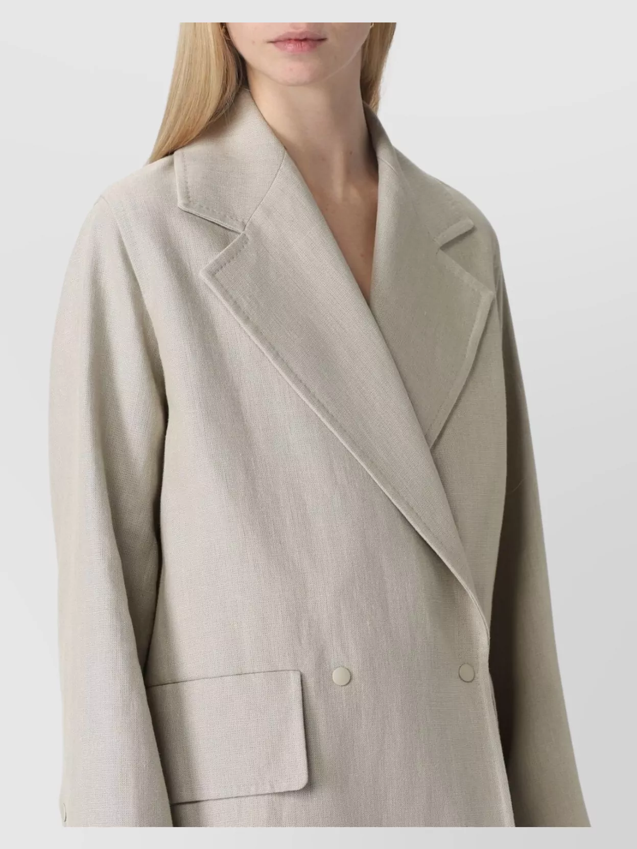 Max Mara Relaxed Silhouette Double-breasted Coat With Belted Waist In Neutral